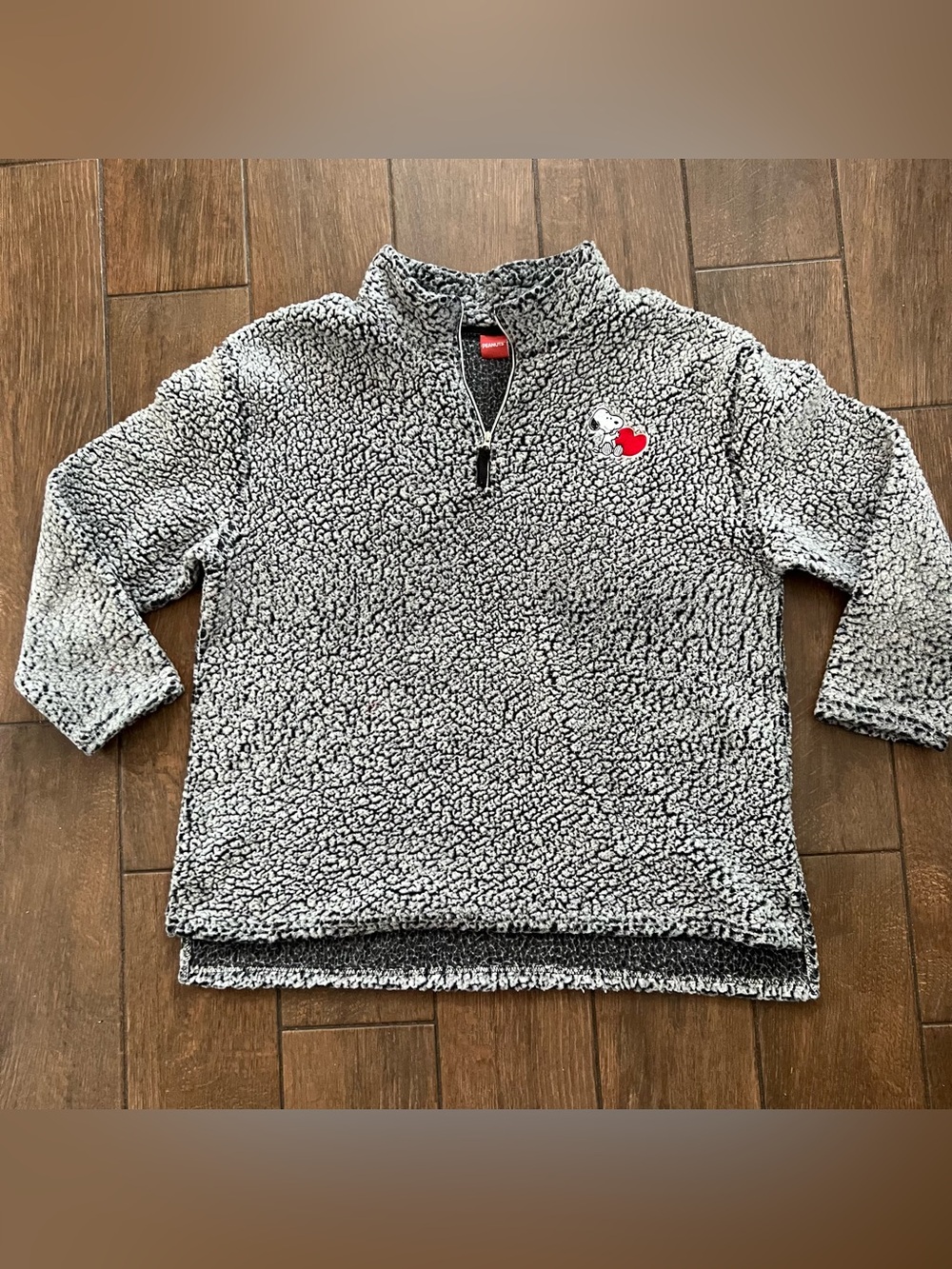 Snoopy Peanuts Heart 1/4 Zip Faux Sherpa pullover size 2X